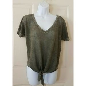 🛍 Cloth and Stone Tie Front knit top Size XS